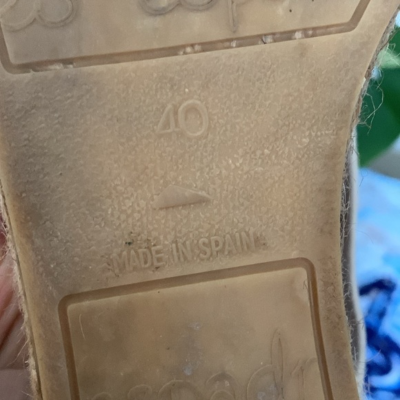 Gaimo Handmade Espadrilles Cream Textured Silk and Leather Sz 40 - Picture 7 of 12